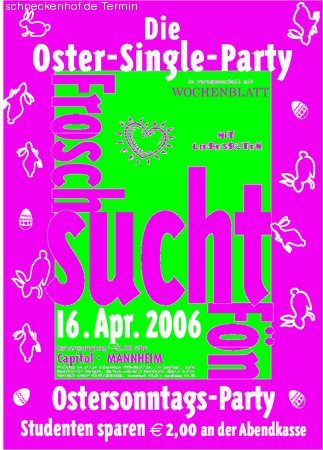 Oster - Frosch sucht F&ouml;n Party Werbeplakat