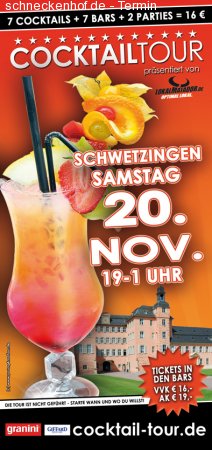 1. Cocktailtour durch Schwetzi Werbeplakat