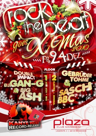 Rock The Beat X-mas Kanye West Werbeplakat