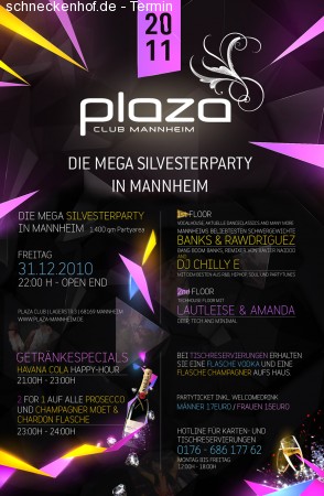 Mega Silvester Party Werbeplakat