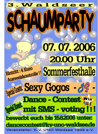 Schaumparty Werbeplakat