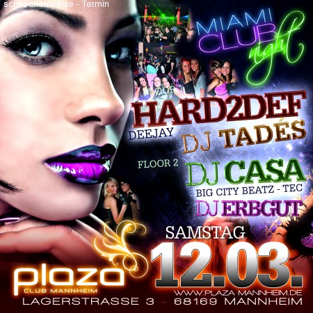 Miami Club Night Werbeplakat
