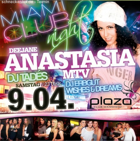 Anastasia Mtv@Miami Club Night Werbeplakat