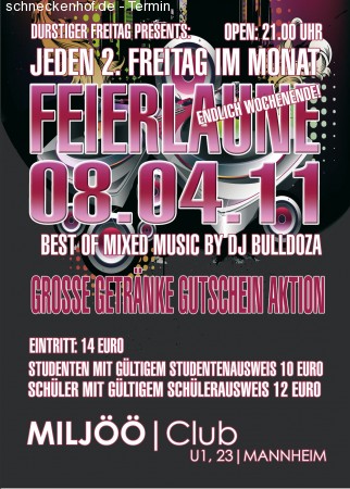 Durstiger Freitag- Feierlaune Werbeplakat