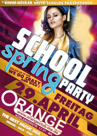 Die Mega School Spring Party Werbeplakat