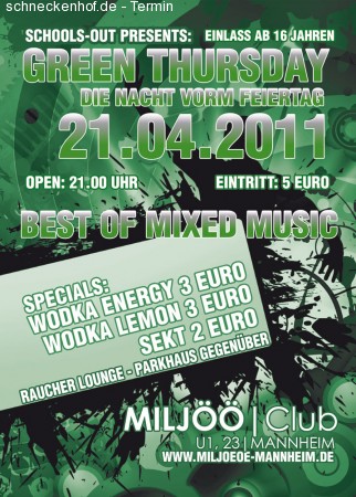 Green Thursday Werbeplakat