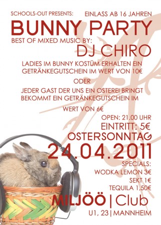 Bunny Party Werbeplakat