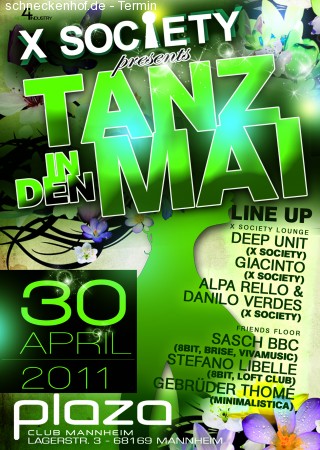 2. X Society's Tanz in den Mai Werbeplakat