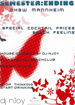 Semester:Ending:Party Werbeplakat