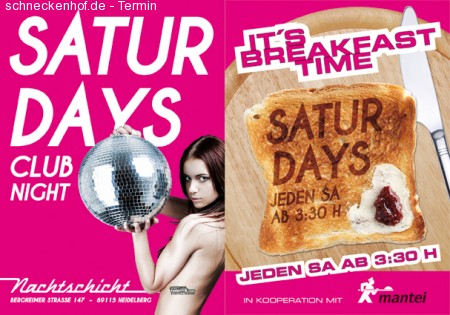 Saturday´s Club Night Werbeplakat