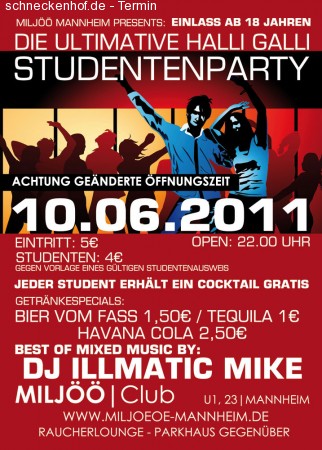 Die Halli Galli Studentenparty Werbeplakat