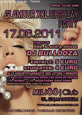 Glamour XXL Birthday Party Werbeplakat