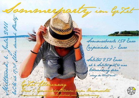 Sommerparty im GeZet Werbeplakat