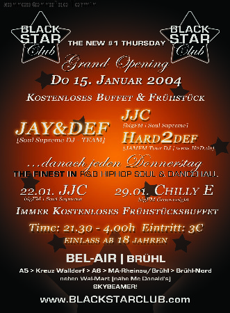 BlackStarClub - Opening Werbeplakat