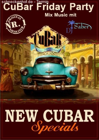 CuBar Friday Party Werbeplakat