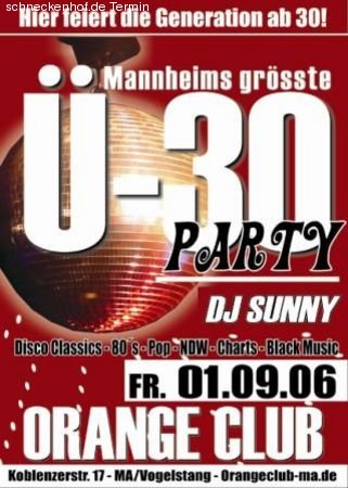 &Uuml; 30 Die Party Werbeplakat
