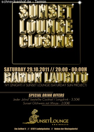Sunset Lounge Closing Werbeplakat