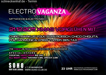 Electrovaganza XMAS Vorglühen Werbeplakat