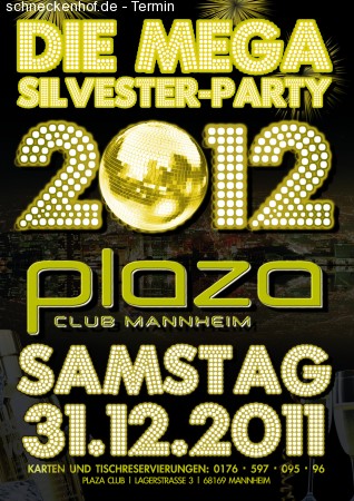 Mega Silvester Party Plaza Werbeplakat