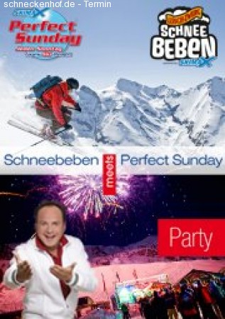 PerfectSunday meets Schneebeb. Werbeplakat