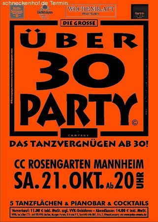 Die Gro&szlig;e &Uuml; 30 PARTY Werbeplakat