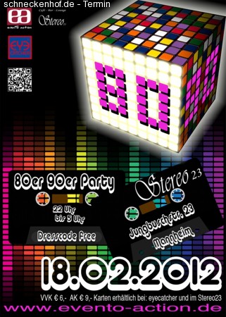 80er 90er Faschingsparty Werbeplakat