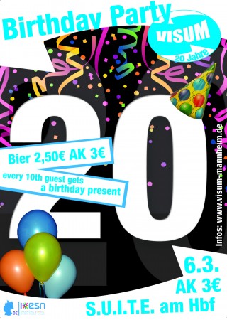 VISUM Birthday Party Werbeplakat