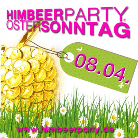 Himbeerparty Oster-Sonntag Werbeplakat
