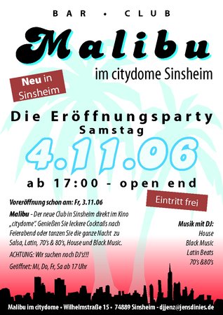 Er&ouml;ffnungsparty Werbeplakat