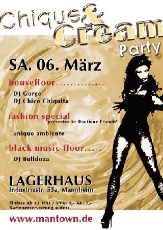 Chique & Cream Party  Werbeplakat