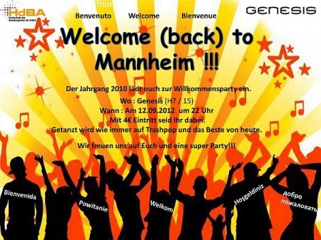 Welcome-Party der HdBA Werbeplakat