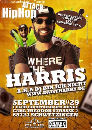 Hip Hop Attack mit Harris Werbeplakat