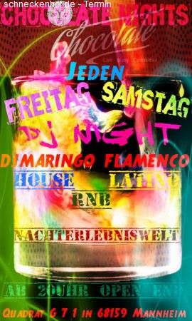 DJ Chocolate Night Werbeplakat