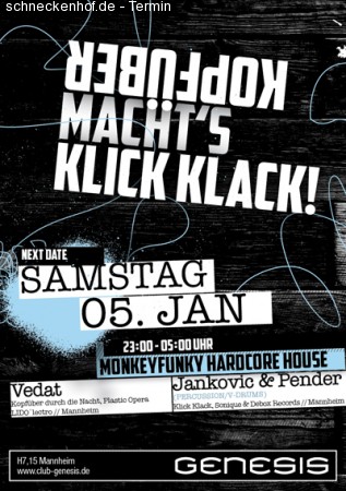 Kopfüber Macht's Klick Klack! Werbeplakat