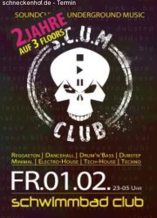 2 Jahre S.C.U.M.Club Werbeplakat
