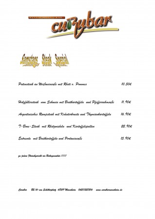 Samstag Steak Spezial Werbeplakat