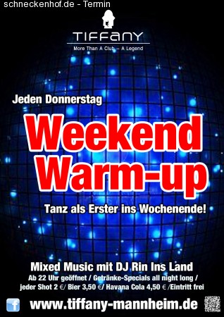 Weekend Warm-up @ Tiffany Werbeplakat