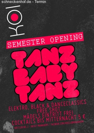 Tanz Baby Tanz Semesteropening Werbeplakat