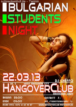 Bulgarian Students Night Werbeplakat