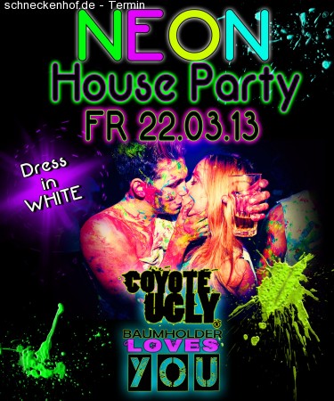 Neon House Party Werbeplakat