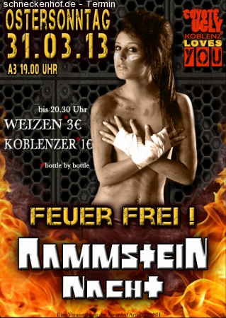 Die Rammstein Partynacht Werbeplakat