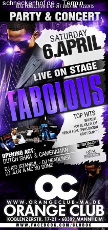 Fabolous @ The Orange Club Werbeplakat