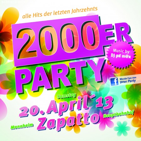 2000er Party Werbeplakat