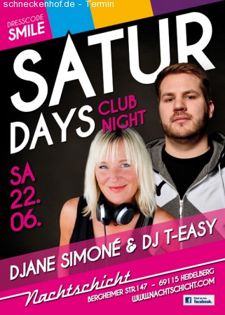 Saturdays Clubnight Werbeplakat