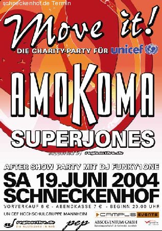 MOVE IT! - Party f&uuml;r UNICEF Werbeplakat