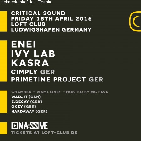 Critical Sound - Ivy Lab, Enei, Kasra Werbeplakat