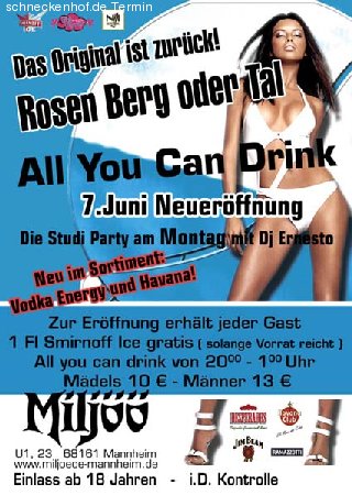 Rosen, Berg oder Talparty Werbeplakat