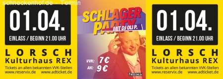 Schlagerparty mit Dj Oli P. Werbeplakat