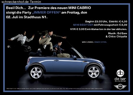 Immer Offen...die MINI Party Werbeplakat