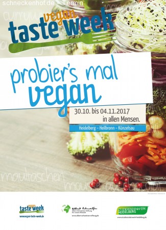 Vegan taste week in allen Mensen Werbeplakat